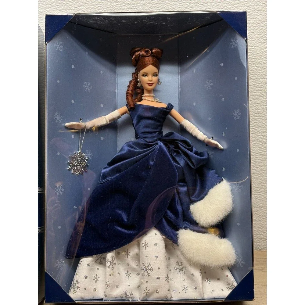 Vtg 2001 Mattel Holiday Treasures Barbie Doll Midnight Blue Gown Limited Edition